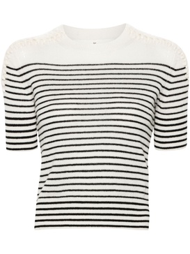 striped cashmere crop top