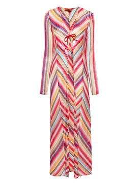 zigzag-woven maxi cardigan