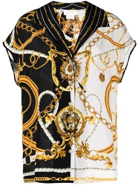 baroque-pattern silk shirt