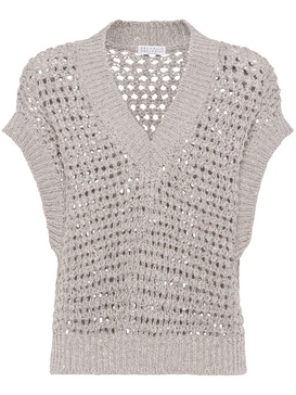 V-neck knitted vest