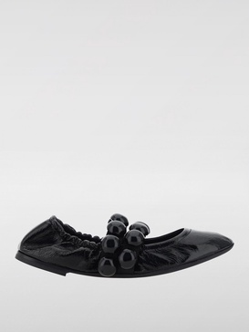 Leather Sphere-Detail Ballet Flats