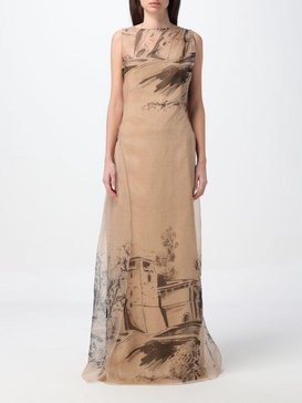 Floral-printed Tie Fastened Midi Dress Alberta Ferretti