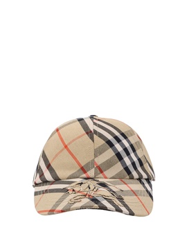 Burberry Ered Baseball Cap In Cotton Blend