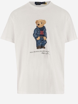 Polo Ralph Lauren Cotton T Shirt With Polo Bear Pattern