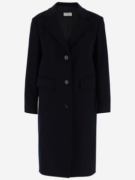 Single-breasted Wool Long Coat