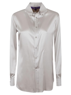 Ralph Lauren Button-Down Long-Sleeved Satin Shirt