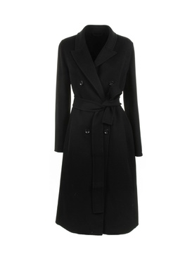 Black Double Breasted Long Coat