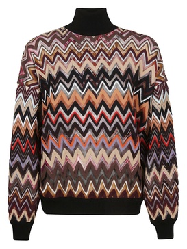 Missoni Oversized Chevron High-Neck Jumper