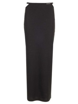 Long Skirt In Ribbed Stretch Cotton