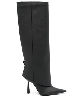 Black Faux Leather Ros 31 Boots