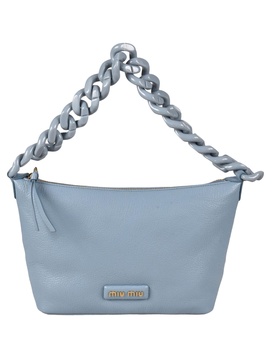 Chain Strap Logo Embossed Shoulder Bag