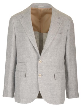 Blazer In Linen, Wool And Silk