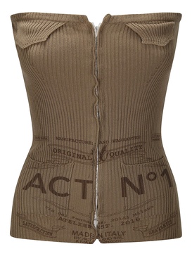 Serigraphy Printed Knit Corset