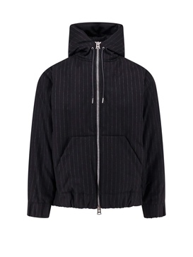 Padded wool jacket with striped motif