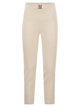 Elisabetta Franchi Straight Stretch Crepe Trousers