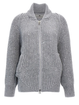 Rhinestone Cardigan Sweater, Cardigans Gray