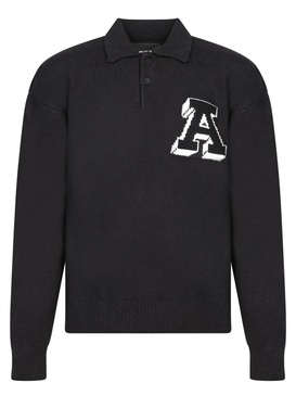 Black Knit Polo Shirt