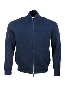 Long-sleeved Zip-up Knitted Jacket