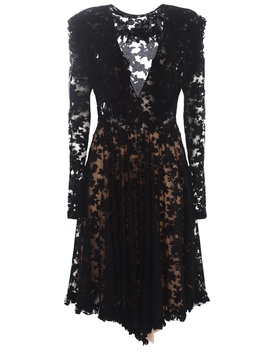 Philosophy Di Lorenzo Serafini Floral-Lace Ruffled Midi Dress