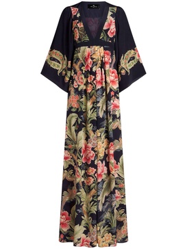 floral-print crepe-de-chine dress