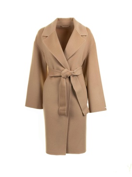 Women's Camel Coat With Belt