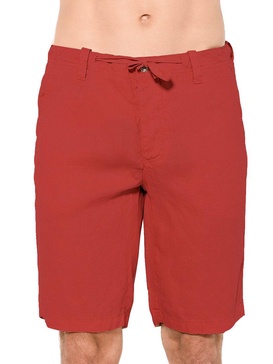 Linen Bermuda Red Shorts