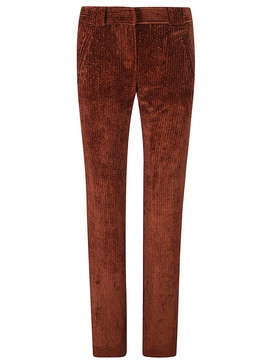 Alberta Ferretti Mid Rise Corduroy Flared Trousers