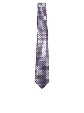 Blue Woven Print Silk Tie