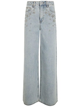 Blue Embellished Jeans