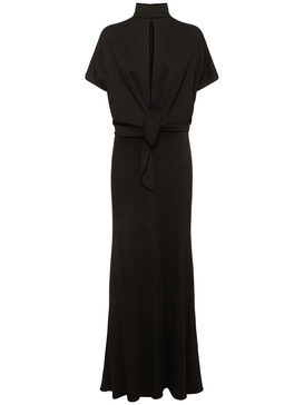 Draped jersey long dress