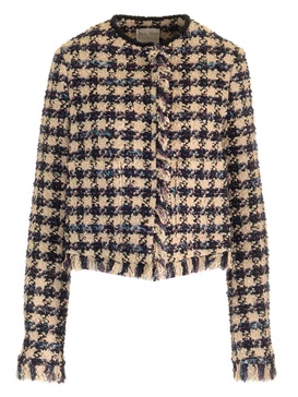 Houndstooth Cropped Jacket