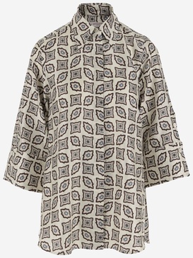 Silk Shirt With Geometric Pattern