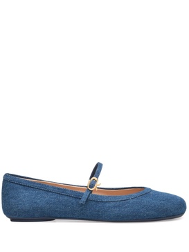 Carla Flat Ballerinas In Blue Denim