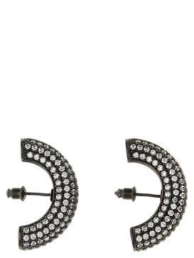 'half Moon Crystal Hoops' Earrings