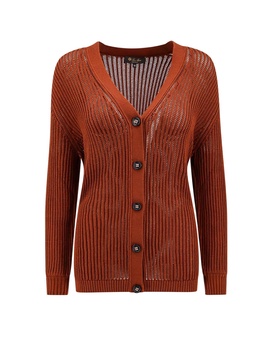 Ribbed cotton and silk cardigan