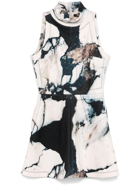 Marble-print Mini Dress