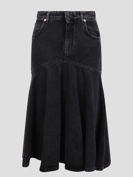 Philosophy Di Lorenzo Serafini Denim Skirt With Ruffle