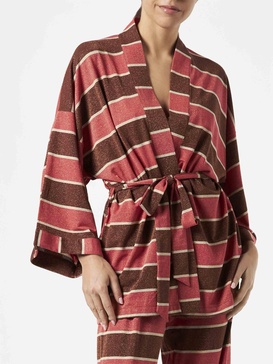 Striped Knitted Kimono Cardigan