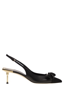 Nappa Leather Slingback With Satin Bow