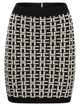 Elisabetta Franchi Viscose Logo Jacquard Miniskirt