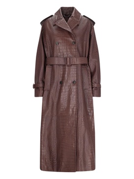 Crocodile Print Trench Coat