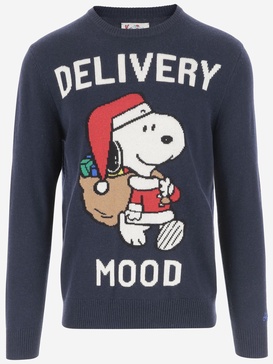 Mc2 Saint Barth Wool Blend Pullover With Snoopy