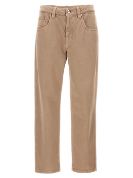 Brunello Cucinelli Logo Patch Cropped Jeans