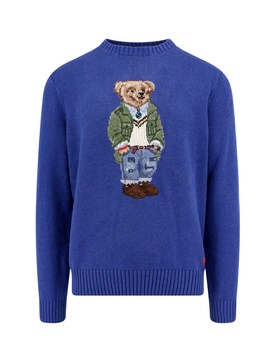 Logo Intarsia Polo Bear Sweater