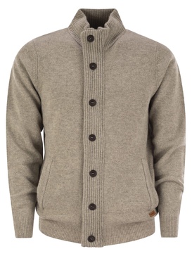 Barbour Cardigan With Zip And Buttons