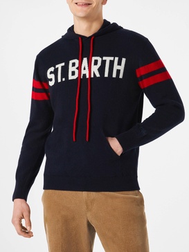 Knitted Hoodie With St. Barth Print