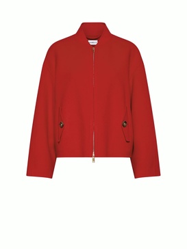 Red Jacket With Collar And Zip