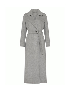 Long Grey Coat With Belt