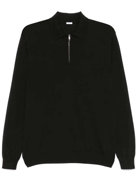 Black Virgin Wool Polo Shirt