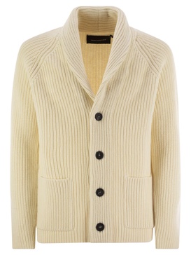 Tagliatore Ribbed Wool Cardigan